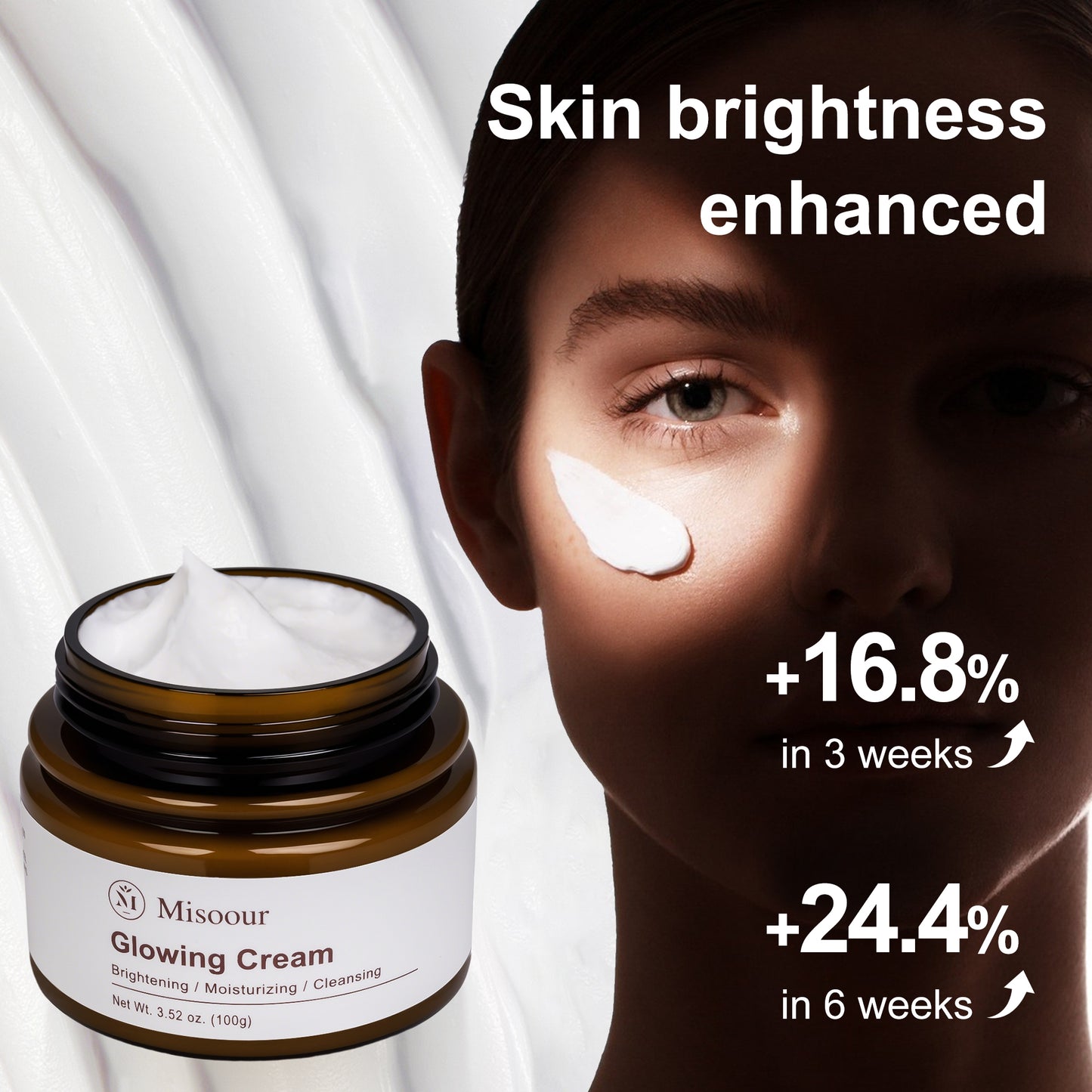 Misoour Glowing Cream - Natural Glow Enhancer, Korean Patented Skincare Formula with Platycodon Moisturizers Smooth Skin Repair Radiance