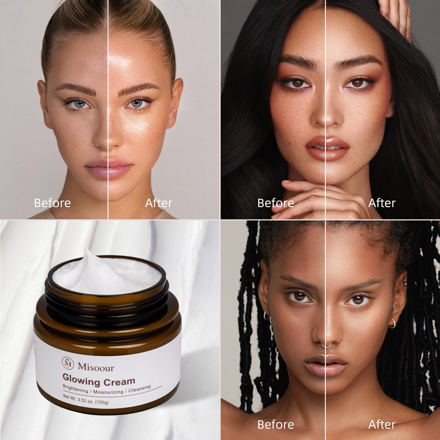 Misoour Glowing Cream - Natural Glow Enhancer, Korean Patented Skincare Formula with Platycodon Moisturizers Smooth Skin Repair Radiance