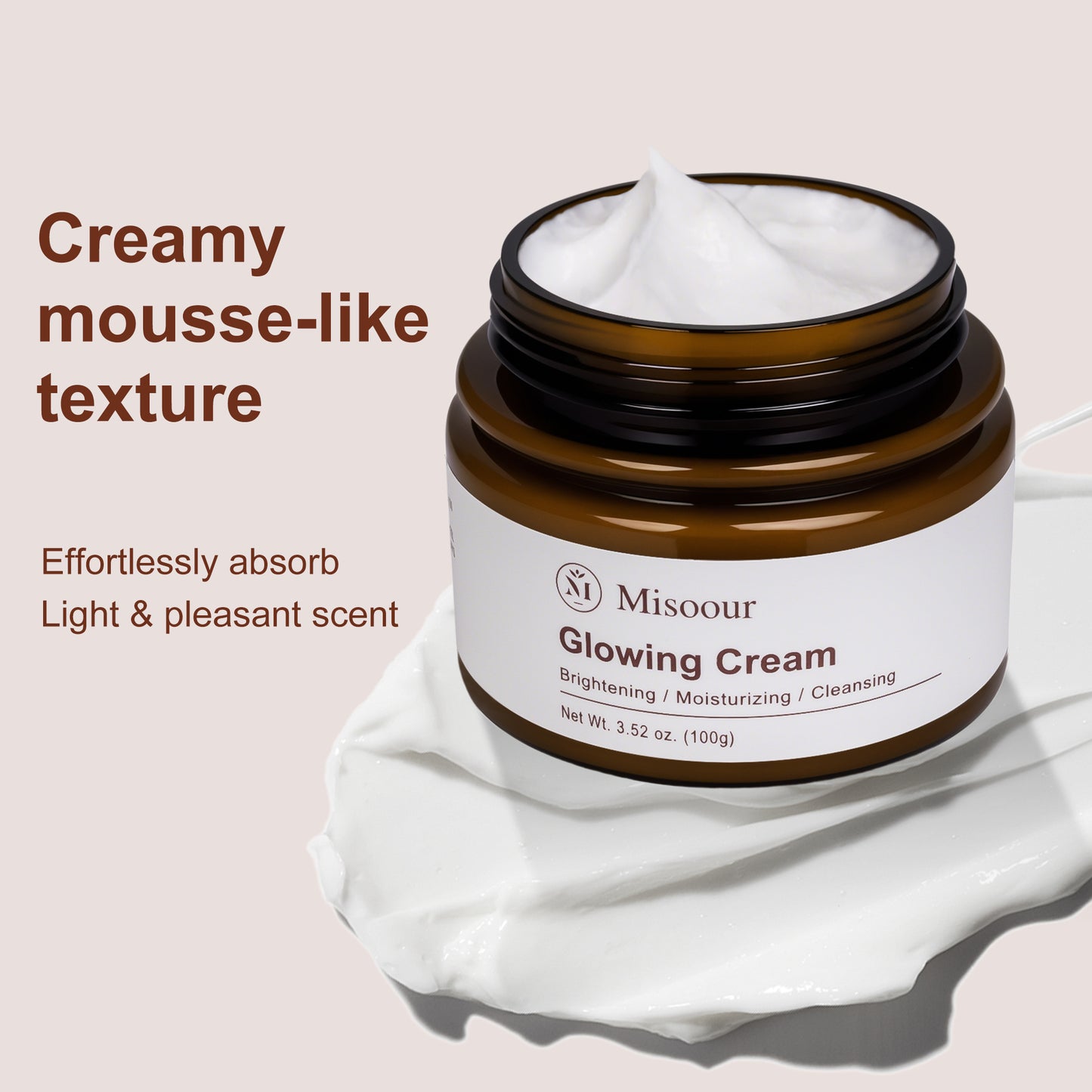 Misoour Glowing Cream - Natural Glow Enhancer, Korean Patented Skincare Formula with Platycodon Moisturizers Smooth Skin Repair Radiance