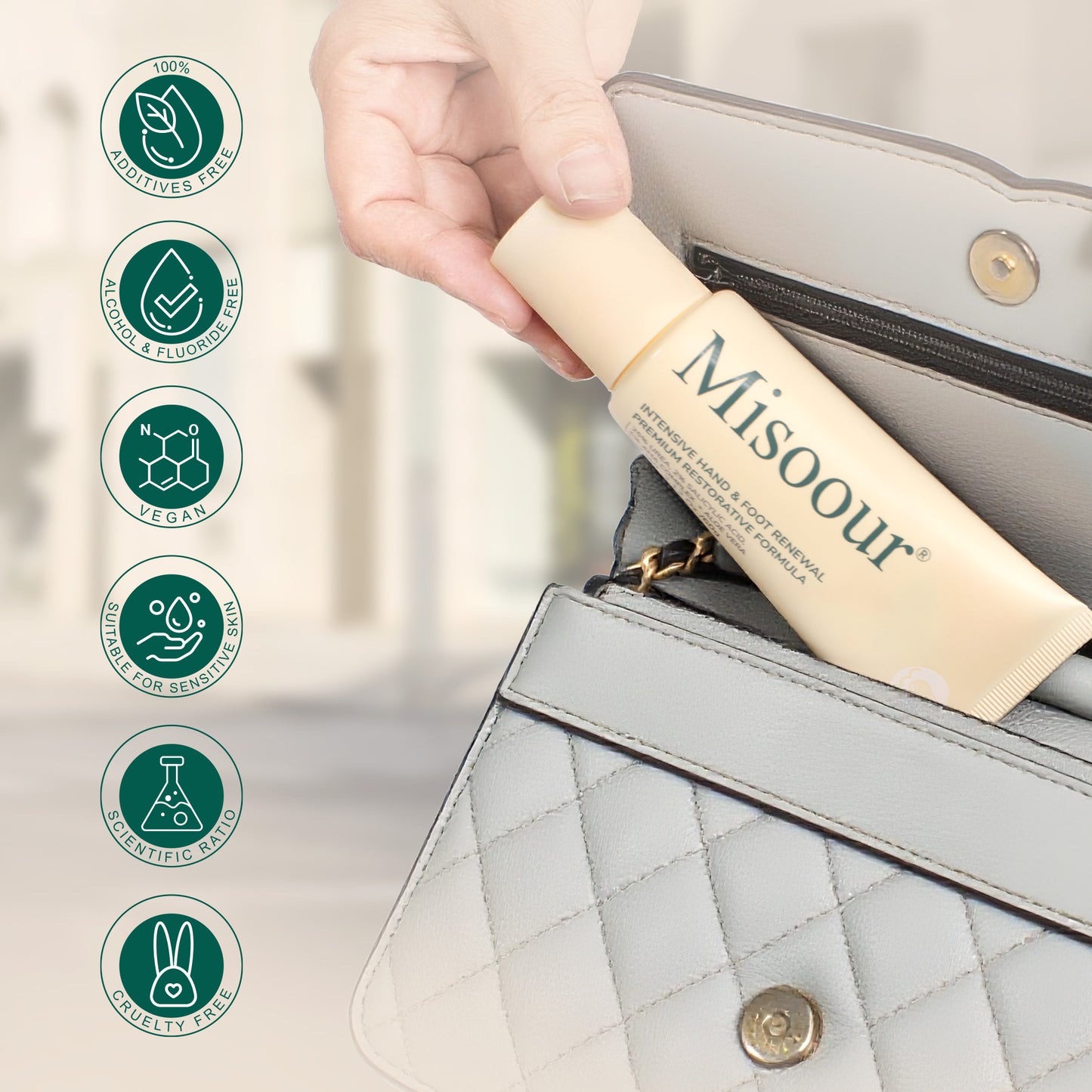 Misoour Intensive Hand & Foot Renewal Cream, Contains Urea, Salicylic Acid, AHA, Aloe Vera, Remove Dead Skin and Moisturize Dry Rough Skin, For All Skin Types