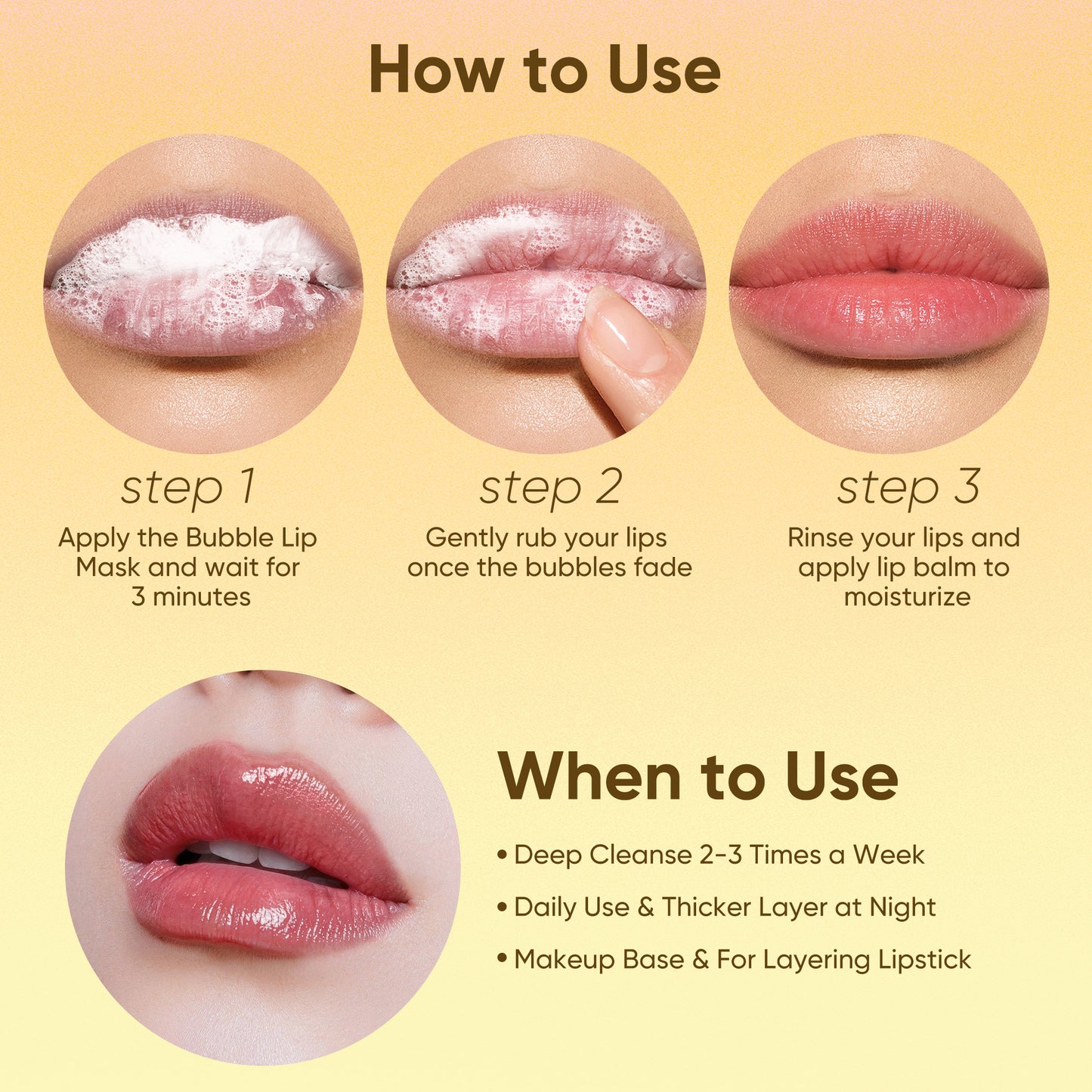 Misoour VC Lip Care Kit: Bubble Lip Mask + 2 Lip Serums with 5 VC extracts, Deep Cleansing Moisturizing, Skincare Essential for Lipcare Hydrating