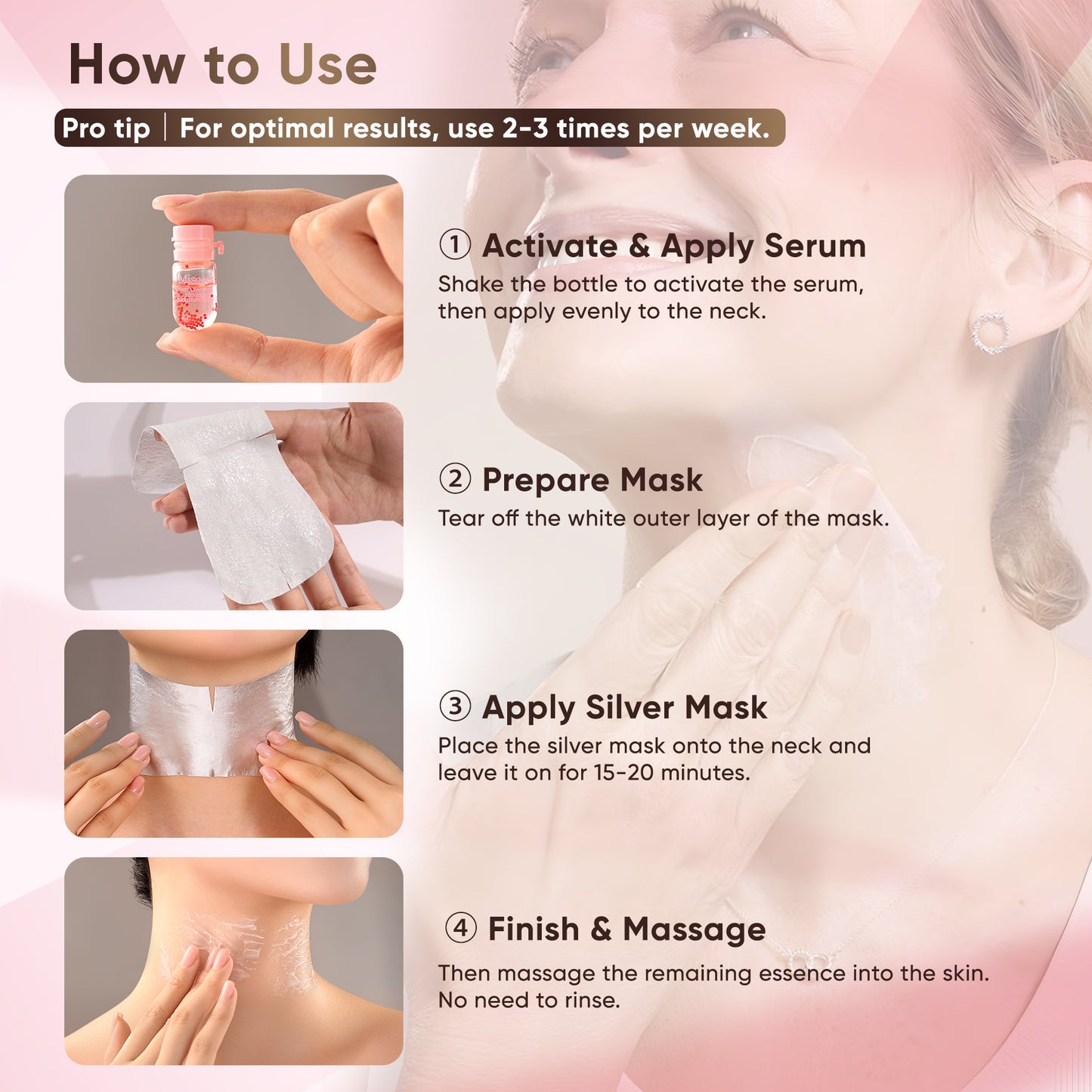 Misoour Neck Mask Set:Collagen Peptide Anti-Wrinkle Neck Mask + Astaxanthin Firming & Smoothing Serum|Reduce neck wrinkles, Moisturize and brighten,Firm and lift